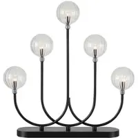Markslöjd Ljusstake Enys, svart/klar, järn/glas, 5 lampor, LED Enys, Svart, Vardagsrum / matsal, Metall