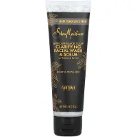 Shea Moisture Klargörande Ansiktsrengöring & Skrubb, med Tamarindextrakt, Afrikansk Svart Tvål, Doftfri, 113G(4 Oz) gray