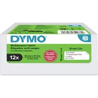 Dymo Etikettrulle 19 x 51 mm Vit 12 rullar (n) Repositionerbart 2234186 Multifunktionella etiketter