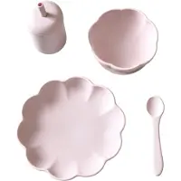 Jack o Juno Middagsset - Silikon - 4 Delar - Poppy - Light Pink - - One Size - Middagsset