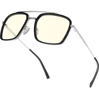 Gunnar Optiks EDI-12309, Unisex, Torg, Klassisk, Rostfritt stål, Rostfritt stål, Gul