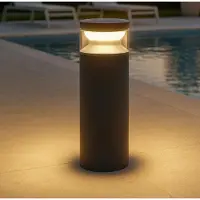 Ideal Lux LED pollare Boeing, Svart, Metall, LED-utomhuslampa