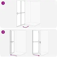 vidaXL Walk-In duschvägg Svart 100 x 6,5 x 190 cm