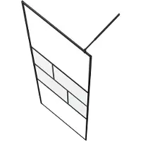 vidaXL Walk-in Duschvägg Svart 115 x 195 x 0,5 cm Glas och Aluminium