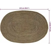 vidaXL Matta Naturlig och svart 152 x 245 cm Jute