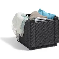 Allibert Mörkgrå Syntetisk Harpiks Pouffe av KETER - 42 x 42 x 39 cm