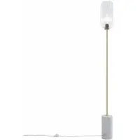 QAZQA Art Deco golvlampa mässing med klart glas - Rid