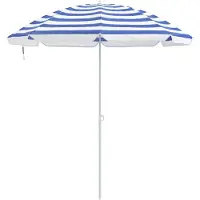 vidaXL Badparasol Blå och vit 161 x 193 cm Polyester
