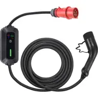 Platinet bärbar laddare för EV/PHEV AC TYPE 2 10/16/20/32A 11KW CEE 3F16A Black [45794]
