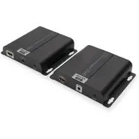 Digitus DS-55124 1 Port HDMI Extender set Extender via nätverkskabel, Metallhölje, Ultra HD-kapabel, med fjärrkontroll, med status-LED, med inbyggd