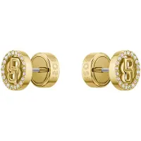 BOSS Gold-tone earrings with crystals and Double B monogram