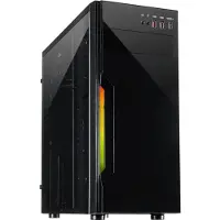 Inter-Tech B-42 RGB - Tower - ATX - genomskinlig sidopanel - ingen strömförsörjning (ATX) - pianolacksvart - USB/ljud