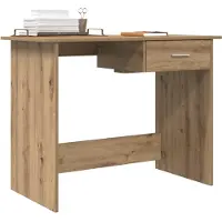 vidaXL Skrivbord med låda Artisan Ek 100 x 50 x 76 cm Konstruerat trä