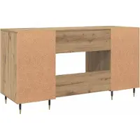 vidaXL Skrivbord med hylla artisan ek 140 x 50 x 75 cm Konstruerat trä
