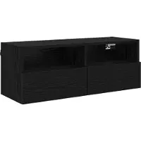 vidaXL TV Vägghylla Svart Ek 80 x 30 x 30 cm Konstruerat trä