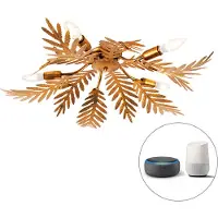 QAZQA Vintage Smart taklampa guld 70 cm inkl. 5 WiFi B35 - Botanica