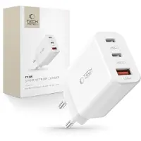 Tech-Protect Network 30W väggladdare med 2x USB-C & 1x USB-A - Vit