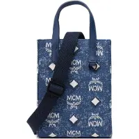 Mcm Logotyptryck Justerbar Avtagbar Axelrem Jacquardläder Toteväska Dam Toteväskor MMTDSTA02LE001 Basic Set (Bag+Dust Bag)