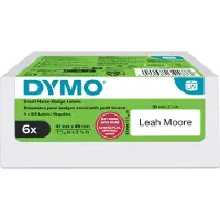 Dymo Etikettrulle 89 x 41 mm Termiskt papper Vit 6 rullar (n) Repositionerbart 2234187 Namnskyltsetiketter