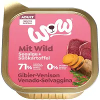 Super Merchant Wow | Karma Våt Hundmat | Tacka 150G - Wow Vild - Vilt med Alger och Sötpotatis 150G