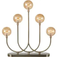 Markslöjd Ljusstake Enys, antik mässing, järn/glas, 5 lampor, LED Enys, Brun / mässing, Vardagsrum / matsal, Metall