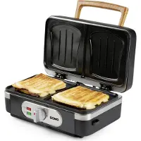 Domo SANDWICH-WAFFEL-GRILL 3-IN-1 INKY BLACK Smörgåsjärn Svart
