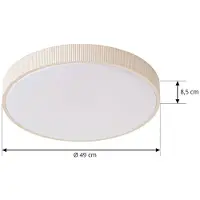 LINDBY LED taklampa Zylo , dimbar, Creme / bärnsten, Vardagsrum / matsal, Syntetmaterial, LED-taklampa