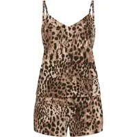 LASCANA Kort pyjamas beige / brun / svart