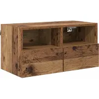 vidaXL TV Vägghylla Gammalt trä 60 x 30 x 30 cm Konstruerat trä