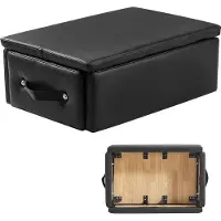 Vevor Pilatesbox för Reformer, 25x17x9 i Pilates Reformers sittbox för övningar, premium PU- och träpilatesutrustningstillbehör, förbättrar styrka, balans, rörelseomfång för hemmagym, svart