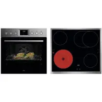 AEG Inbyggnadspaket: ugn + häll Kombi3026 EB-Herdset OU5AE20SM + TA64RAS6XB