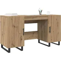 vidaXL Skrivbord med hylla artisan ek 140 x 50 x 75 cm Konstruerat trä