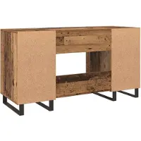 vidaXL Skrivbord med dörr Gammalt trä 140 x 50 x 75 cm Konstruerat trä