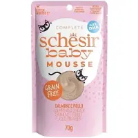 Schesir Baby Mus våtfoder för kattungar kyckling & lax 70 g