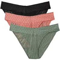 Calvin Klein 3 Pack Low Rise Bikini Briefs Icon Logo Lace