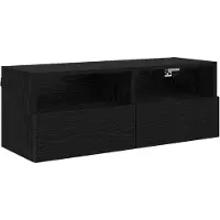 vidaXL TV Vägghylla Svart Ek 80 x 30 x 30 cm Konstruerat trä