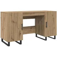 vidaXL Skrivbord med hylla artisan ek 140 x 50 x 75 cm Konstruerat trä