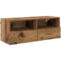vidaXL TV Vägghylla Gammalt trä 80 x 30 x 30 cm Konstruerat trä