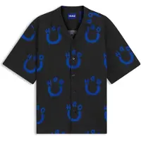 Hugo Blue Eligino 10279376 Blue Kortärmad Skjorta