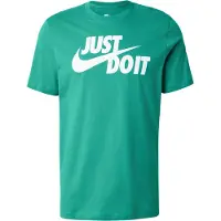 Nike T-shirt 'Swoosh' smaragd / vit