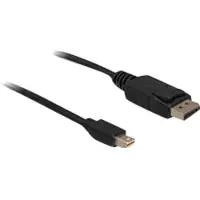 DeLOCK Mini-DisplayPort / DisplayPort Anslutningskabel Mini DisplayPort-kontakt, DisplayPort-kontakt 1 m Svart 82698 trefaldigt skärmad, guldpläterad kontakt
