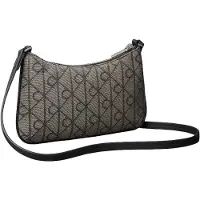 Calvin Klein Axelremsväska 'Emblem Convertible' beige / svart