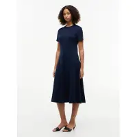 Tommy Hilfiger Interlock F&f Kortärmad Midi-klänning