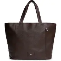 Tommy Hilfiger Logo Patch Leather Tote Bag