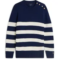 Tommy Hilfiger Tröja 'New York Label Relaxed Breton Stripe' marinblå / vit