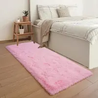Lodestar Mjuk och fluffig långhårig matta, lättskött och maskintvättbar matta för vardagsrummets soffa, sängkantmatta för sovrummet, heminredning 50x80cm 20x31inch rosa
