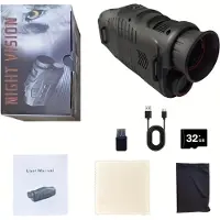 WTEMPO ABS R11 Nattsiktesmonokular med 32 GB kort - Helt svart Stealth Vision för utomhusäventyr - HD-fotografering och video, Digital zoom, Uppladdningsbar R11+32G Memory Card