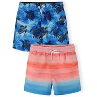 MINOTI Badshorts blå / mörkblå / lax / pitaya