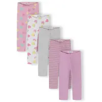 MINOTI Leggings gråmelerad / syrén / ljusrosa / vit