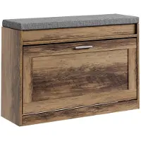 SoBuy Brun skohylla med dyna, 75x24x53 cm